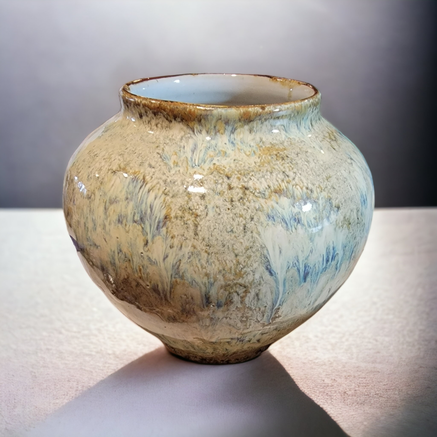 Marble glazed vase - #83