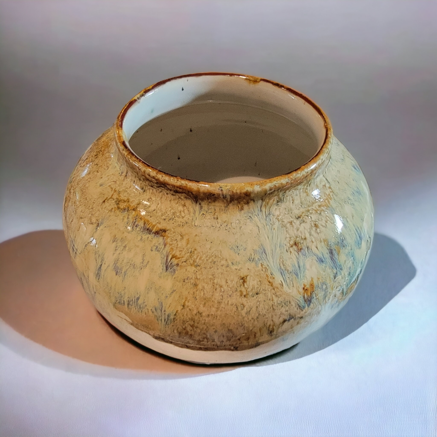Marble glazed vase - #83