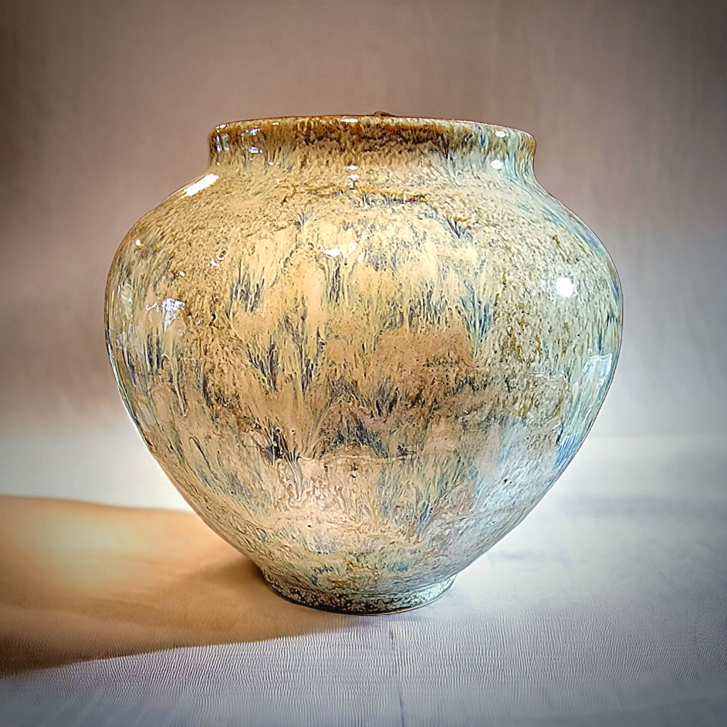 Marble glazed vase - #83