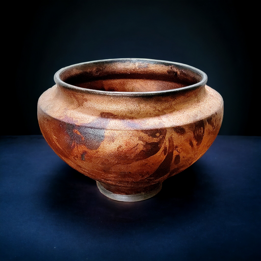 Timeless Copper Swirl Raku Bowl - #46