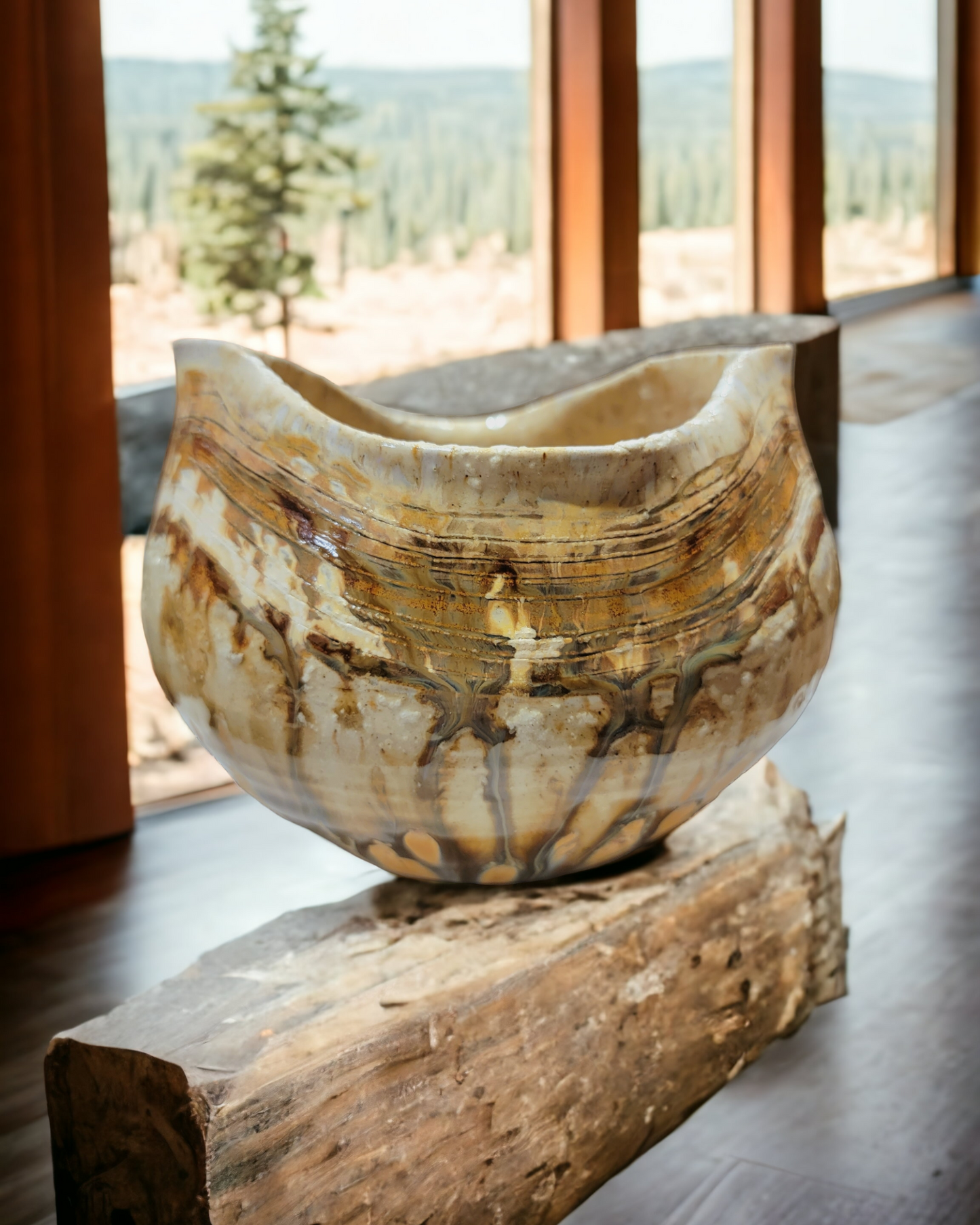 SOLD - Organic basket shaped bowl - #90
