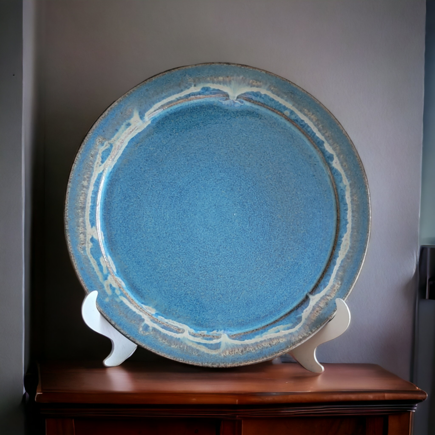 Peacock Blue Ceramic Plate - #54