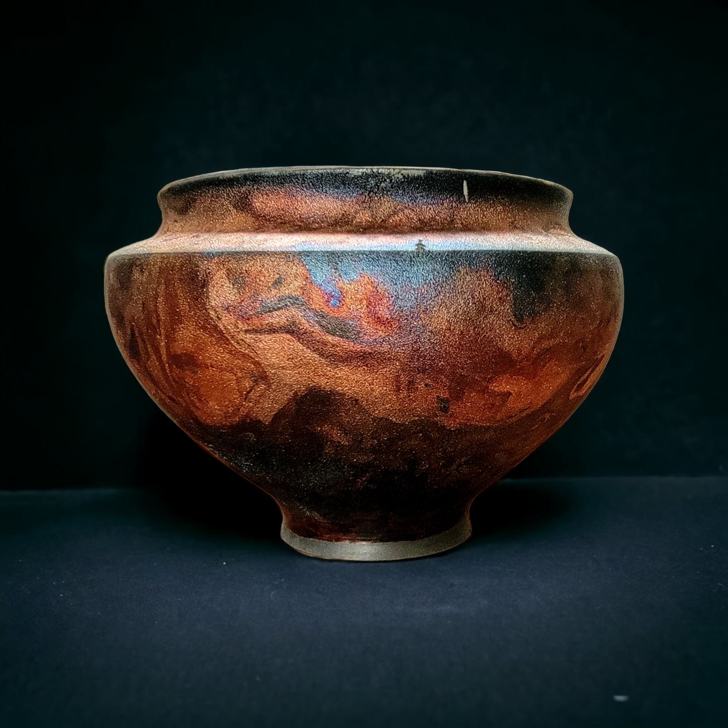 Timeless Copper Swirl Raku Bowl - #46