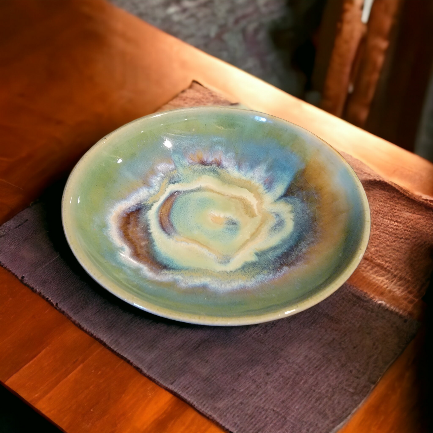 SOLD Swirled Bowl-green - #41