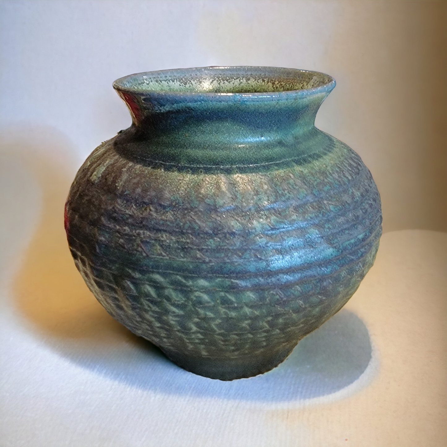 Wood-fired chattered Vase - #109