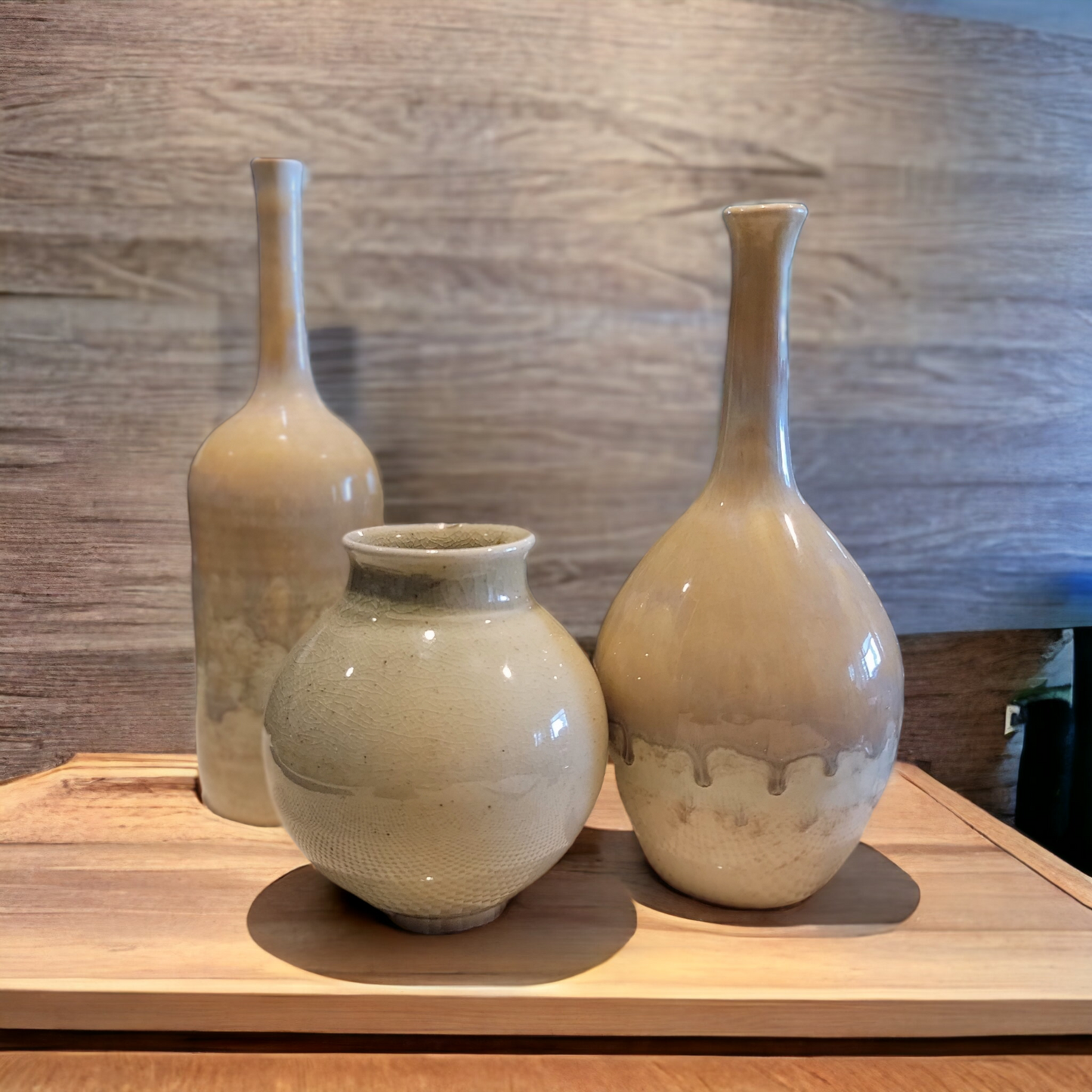 Wood-fired Celedon vase - #108