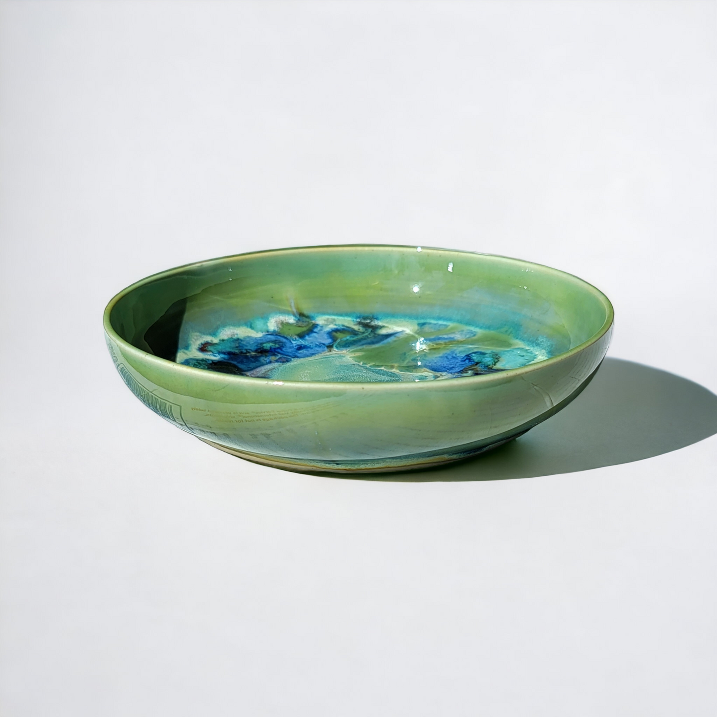 Porcelain Pale Green decorative Salad or Noodle Bowl - #7 - SOLD