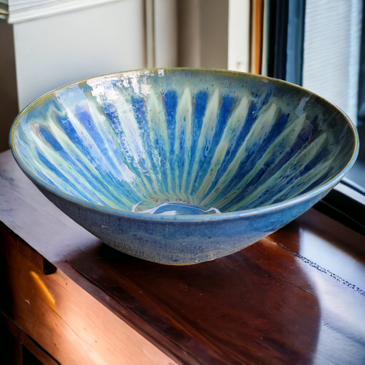 SOLD - Blue Petal Bowl - Large