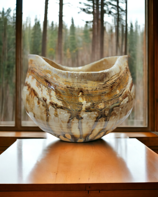 SOLD - Organic basket shaped bowl - #90