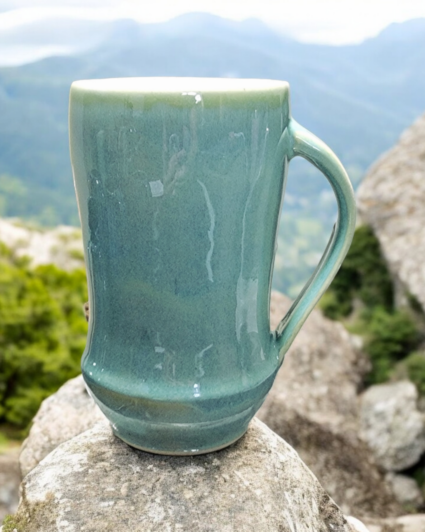 Porcelain Pale Jade and white Mugs