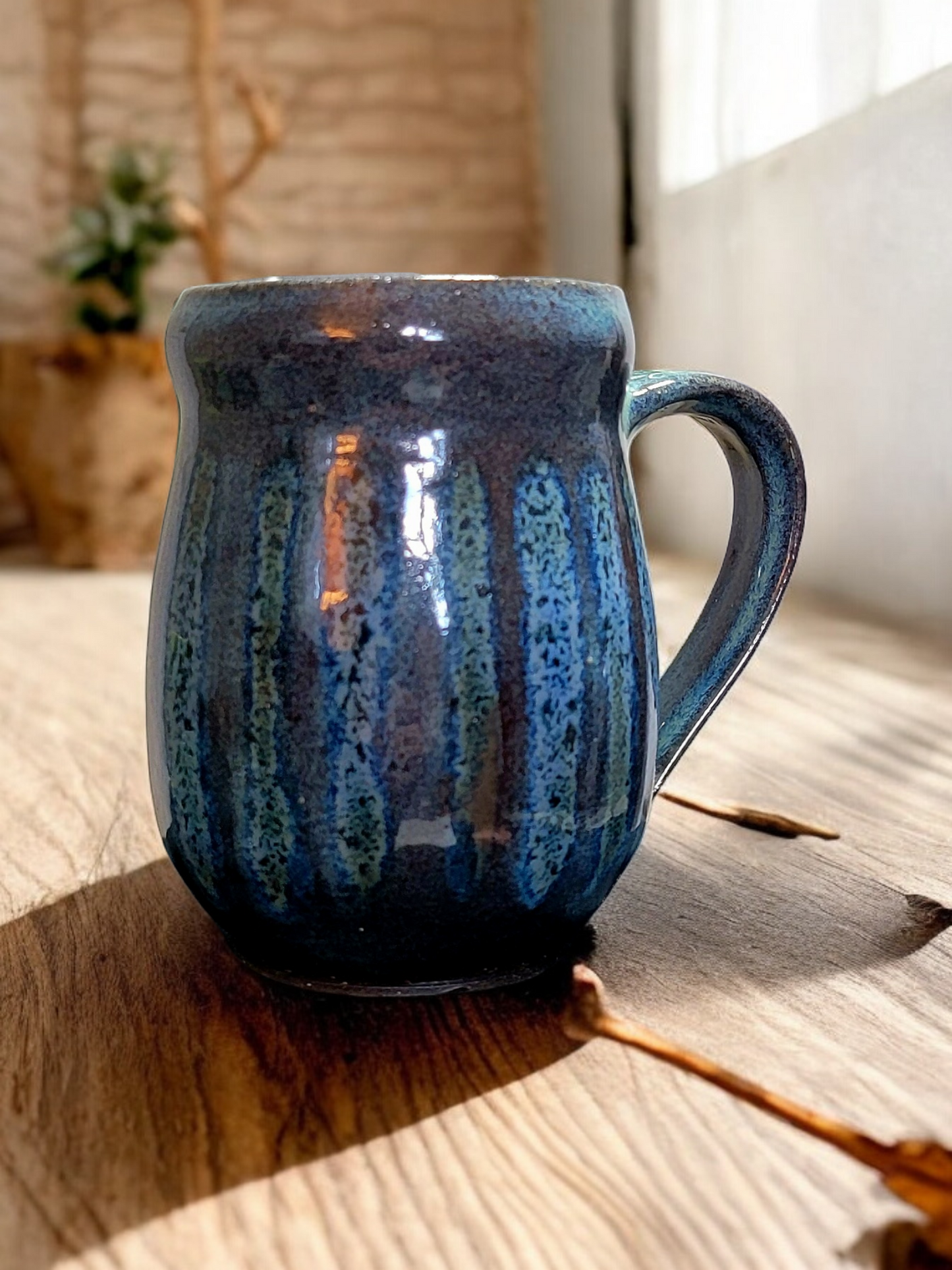 Striped, Blue/brown Mug