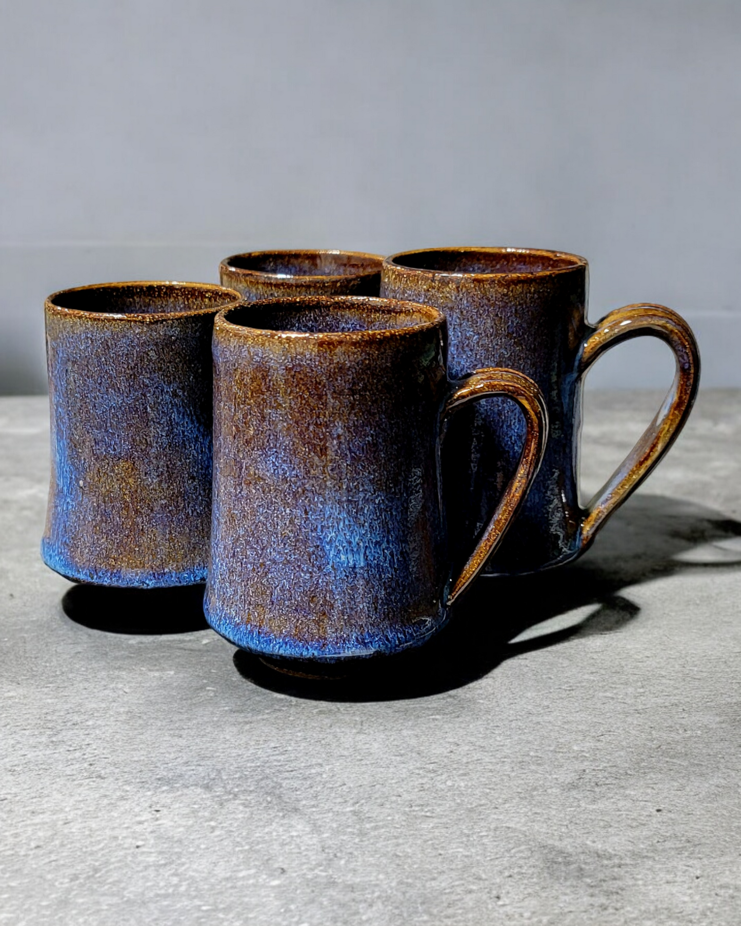 Small Indigo and Brown Mugs