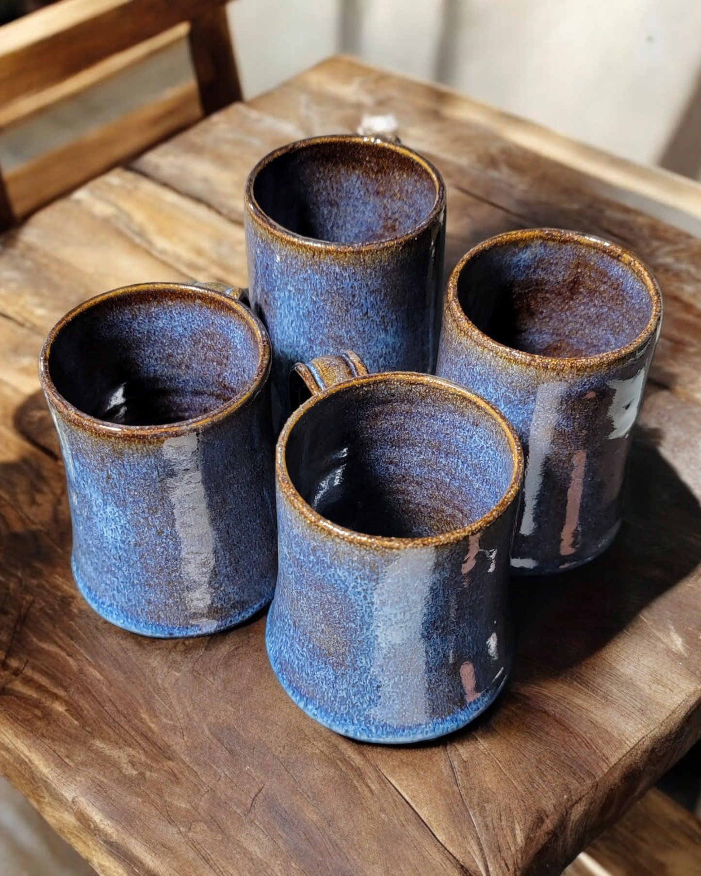 Small Indigo and Brown Mugs