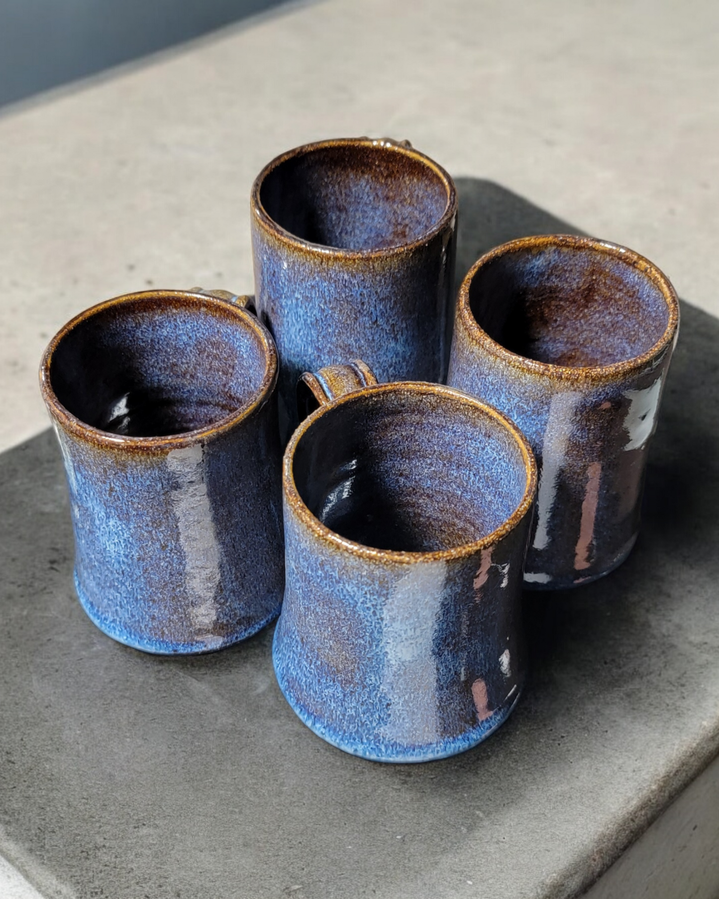 Small Indigo and Brown Mugs