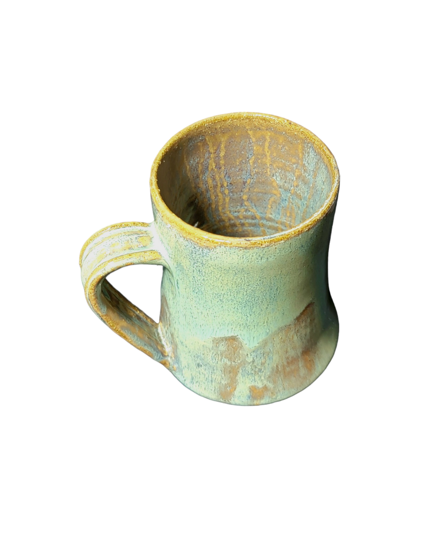 Small Pistachio Green and Amber Mugs