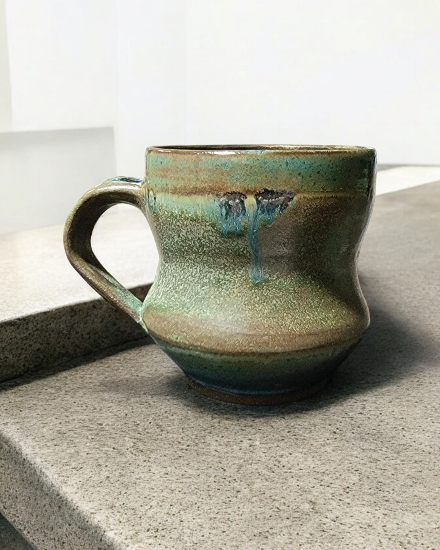 Small Olive and Brown Mug