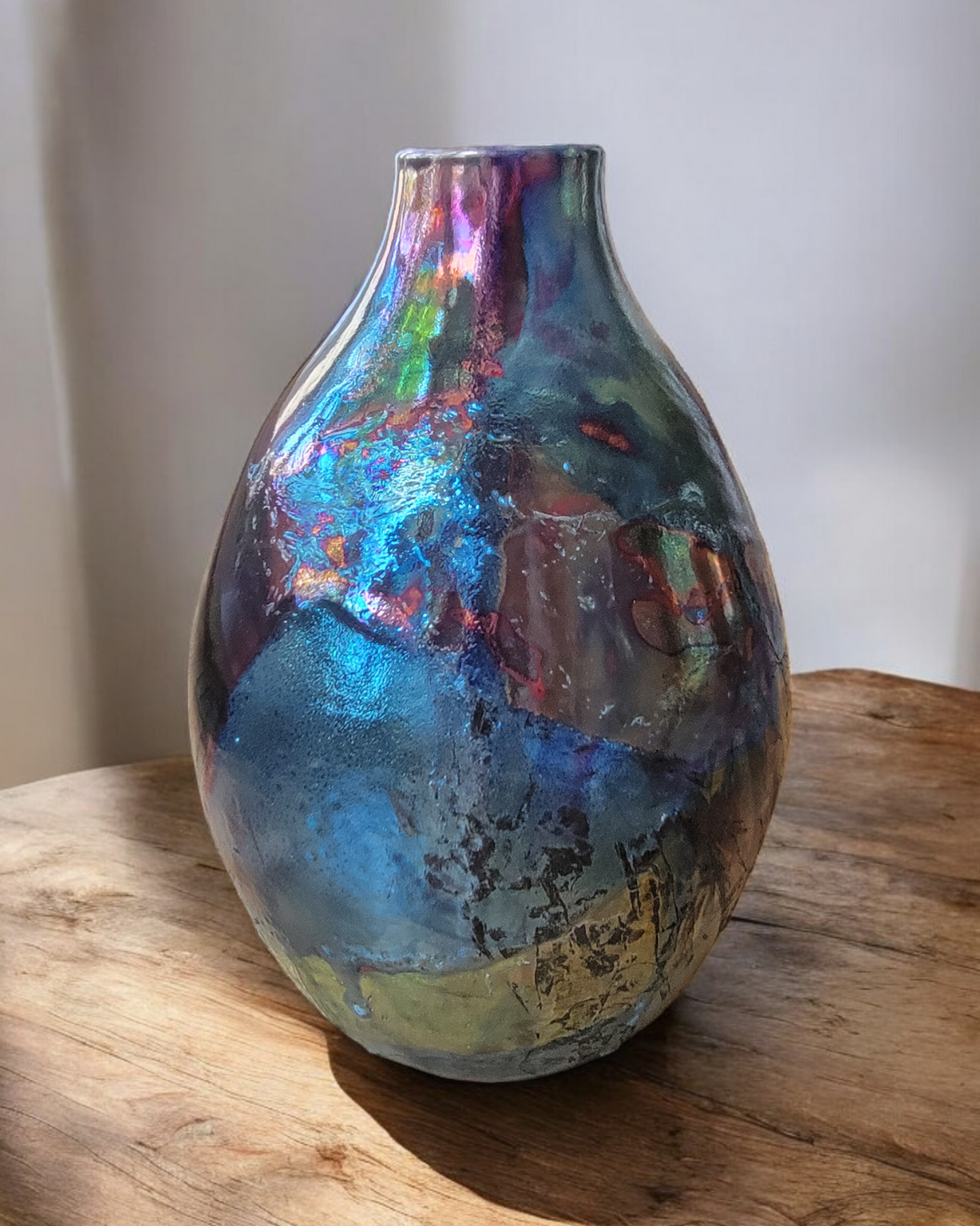 Medium Oval shaped Raku Vase