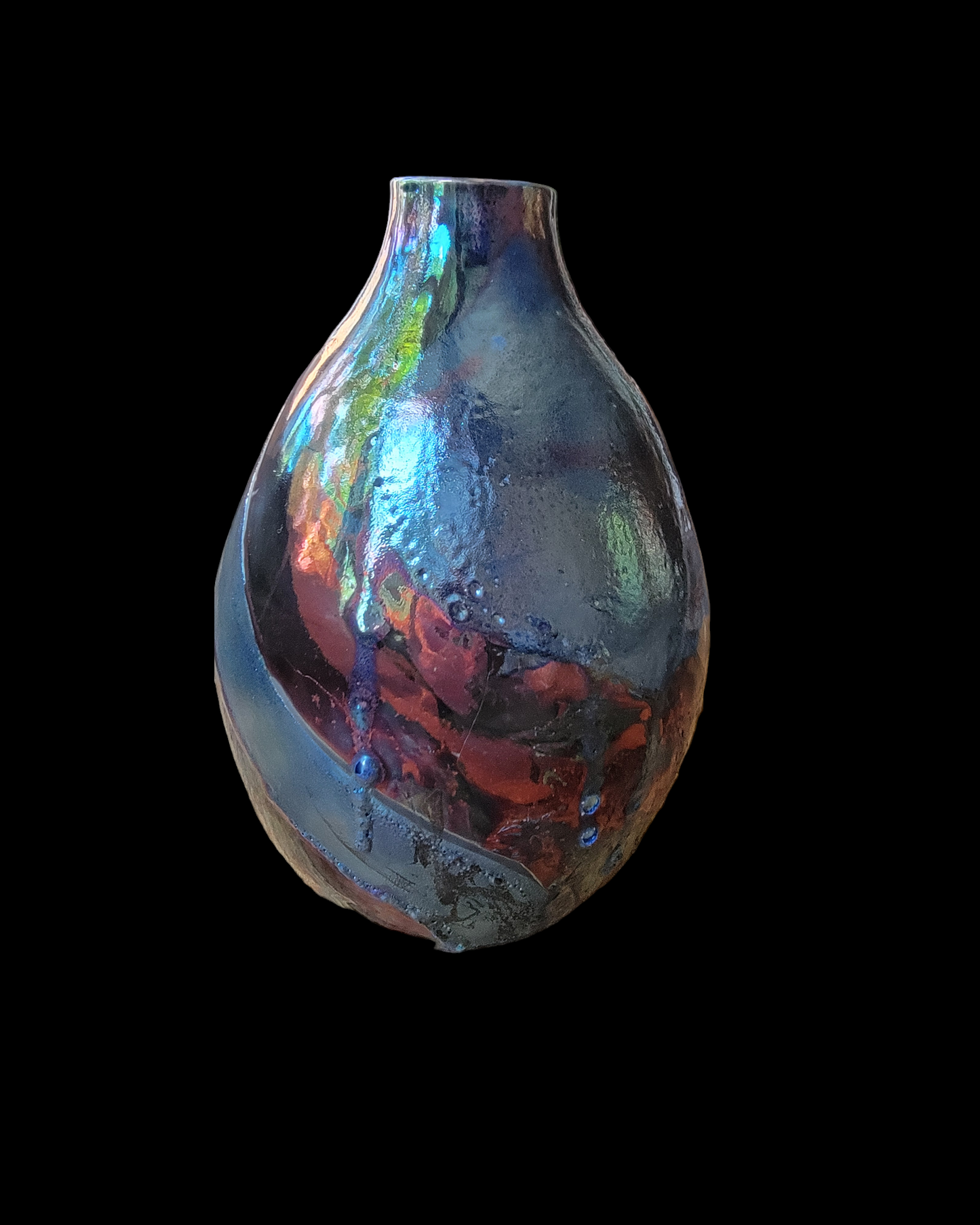 Medium Oval shaped Raku Vase